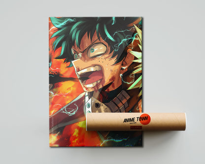 Anime Town Creations Poster My Hero Academic Izuku Midoriya Rage 5" x 7" Home Goods - Anime My Hero Academia Poster