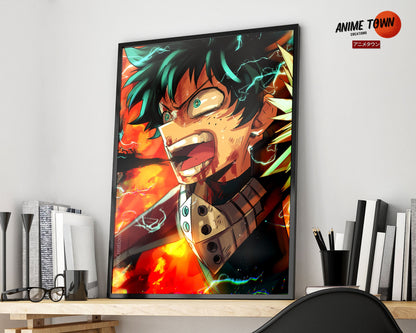 Anime Town Creations Poster My Hero Academic Izuku Midoriya Rage 5" x 7" Home Goods - Anime My Hero Academia Poster