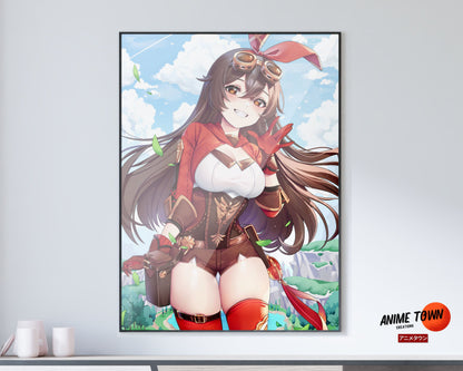 Anime Town Creations Poster Genshin Impact Amber 11" x 17" Home Goods - Anime Genshin Impact Poster