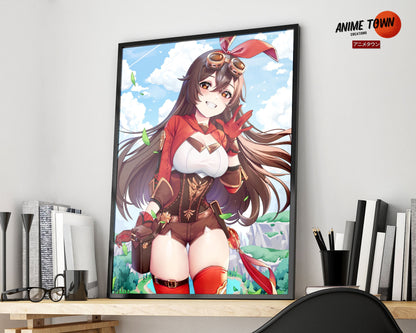 Anime Town Creations Poster Genshin Impact Amber 5" x 7" Home Goods - Anime Genshin Impact Poster