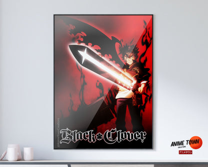 Anime Town Creations Poster Black Clover Asta Red 5" x 7" Home Goods - Anime Black Clover Poster