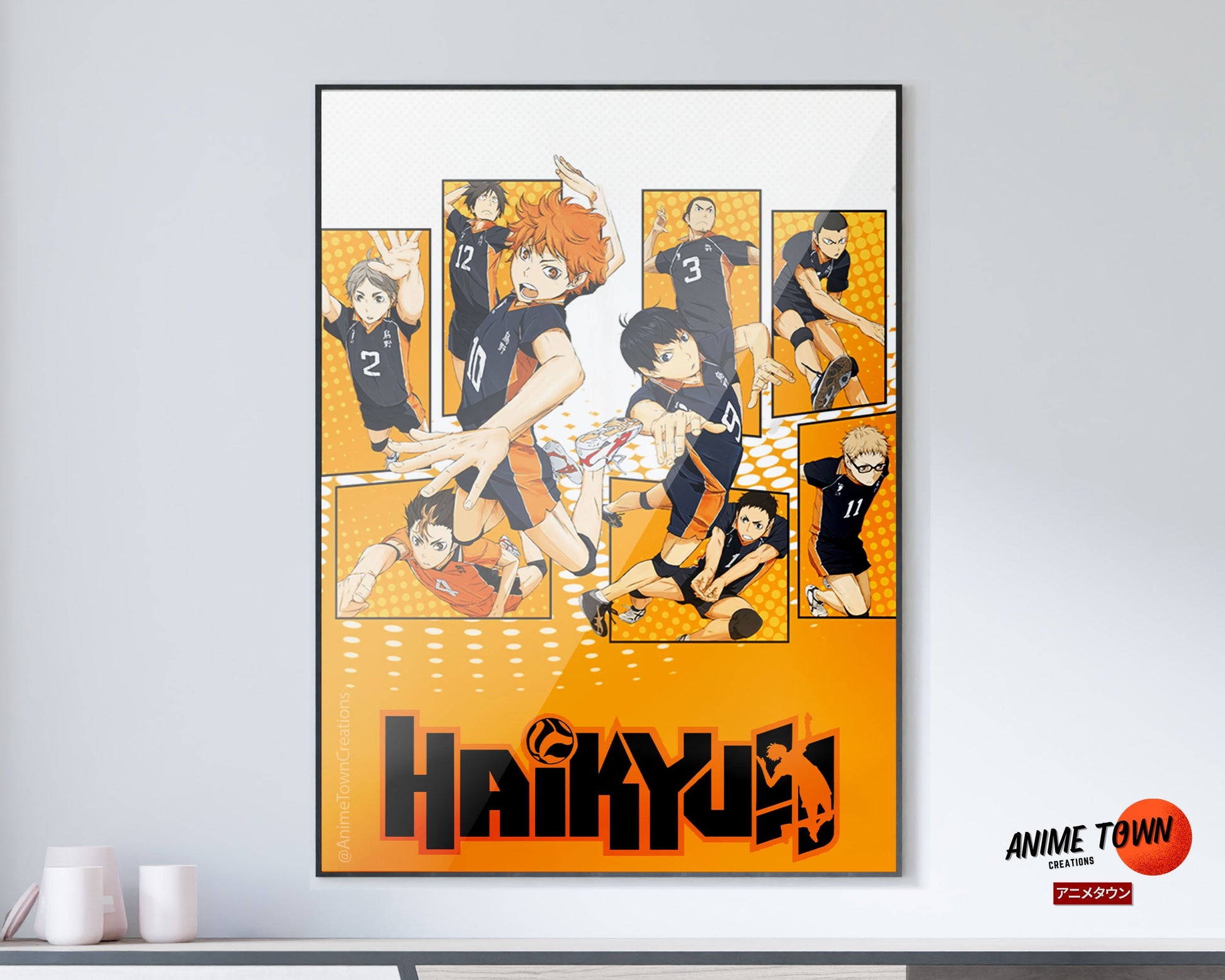 Anime Town Creations Poster Haikyuu Minimalist Orange 11" x 17" Home Goods - Anime Haikyuu Poster