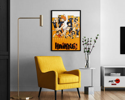 Anime Town Creations Poster Haikyuu Minimalist Orange 11" x 17" Home Goods - Anime Haikyuu Poster