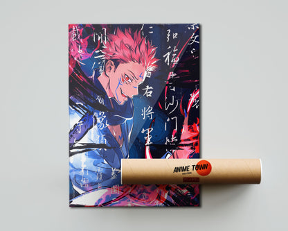 Anime Town Creations Poster Jujutsu Kaisen Sukuna Artistic 5" x 7" Home Goods - Anime Jujutsu Kaisen Poster