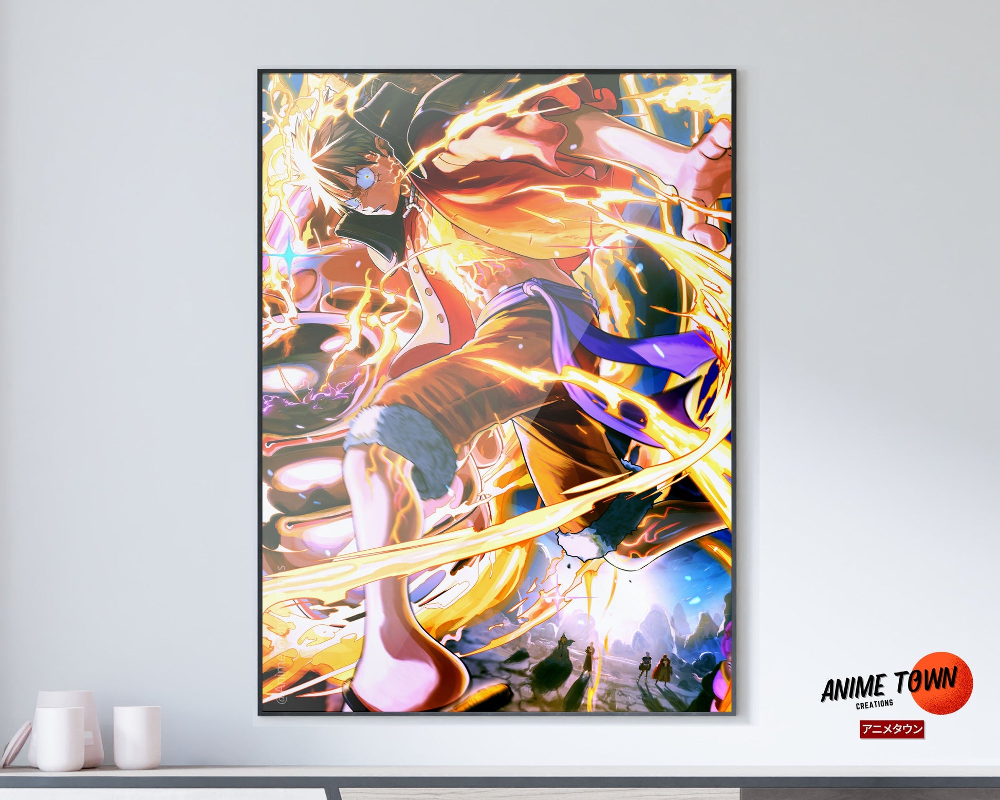 Anime Town Creations Poster One Piece Luffy Red Roc 11" x 17" Home Goods - Anime One Piece Poster