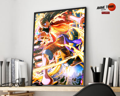 Anime Town Creations Poster One Piece Luffy Red Roc 5" x 7" Home Goods - Anime One Piece Poster