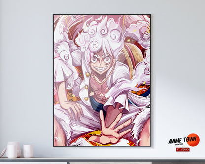 Anime Town Creations Poster One Piece Luffy Gear 5 11" x 17" Home Goods - Anime One Piece Poster