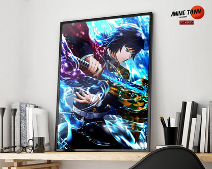 Anime Town Creations Poster Demon Slayer Giyu Tomioka 5" x 7" Home Goods - Anime Demon Slayer Poster