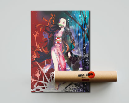 Anime Town Creations Poster Demon Slayer Demon Nezuko 5" x 7" Home Goods - Anime Demon Slayer Poster