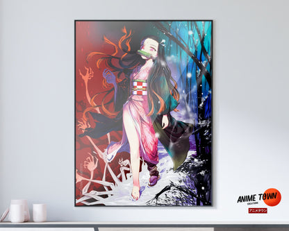 Anime Town Creations Poster Demon Slayer Demon Nezuko 11" x 17" Home Goods - Anime Demon Slayer Poster