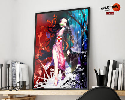 Anime Town Creations Poster Demon Slayer Demon Nezuko 5" x 7" Home Goods - Anime Demon Slayer Poster