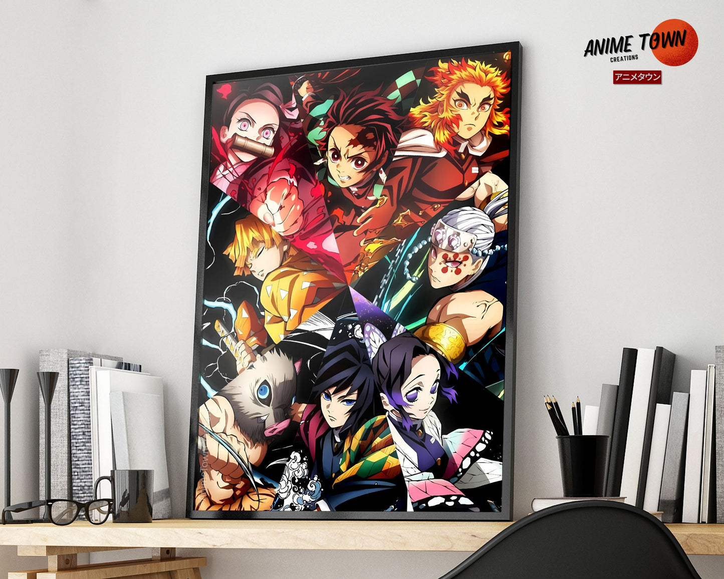 Anime Town Creations Poster Demon Slayer Collage 5" x 7" Home Goods - Anime Demon Slayer Poster