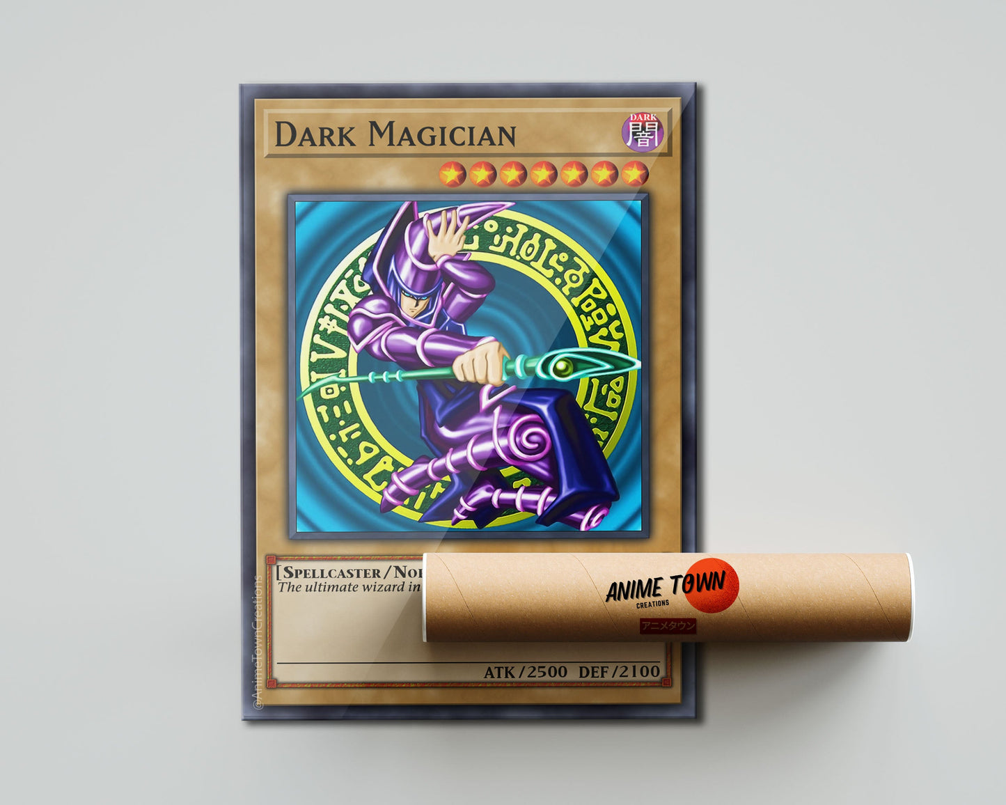 Anime Town Creations Poster Yugioh Dark Magician Card 5" x 7" Home Goods - Anime Yu-Gi-Oh Poster