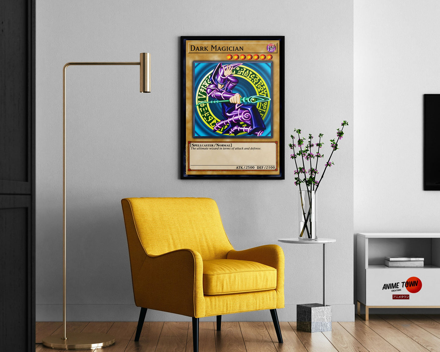 Anime Town Creations Poster Yugioh Dark Magician Card 11" x 17" Home Goods - Anime Yu-Gi-Oh Poster