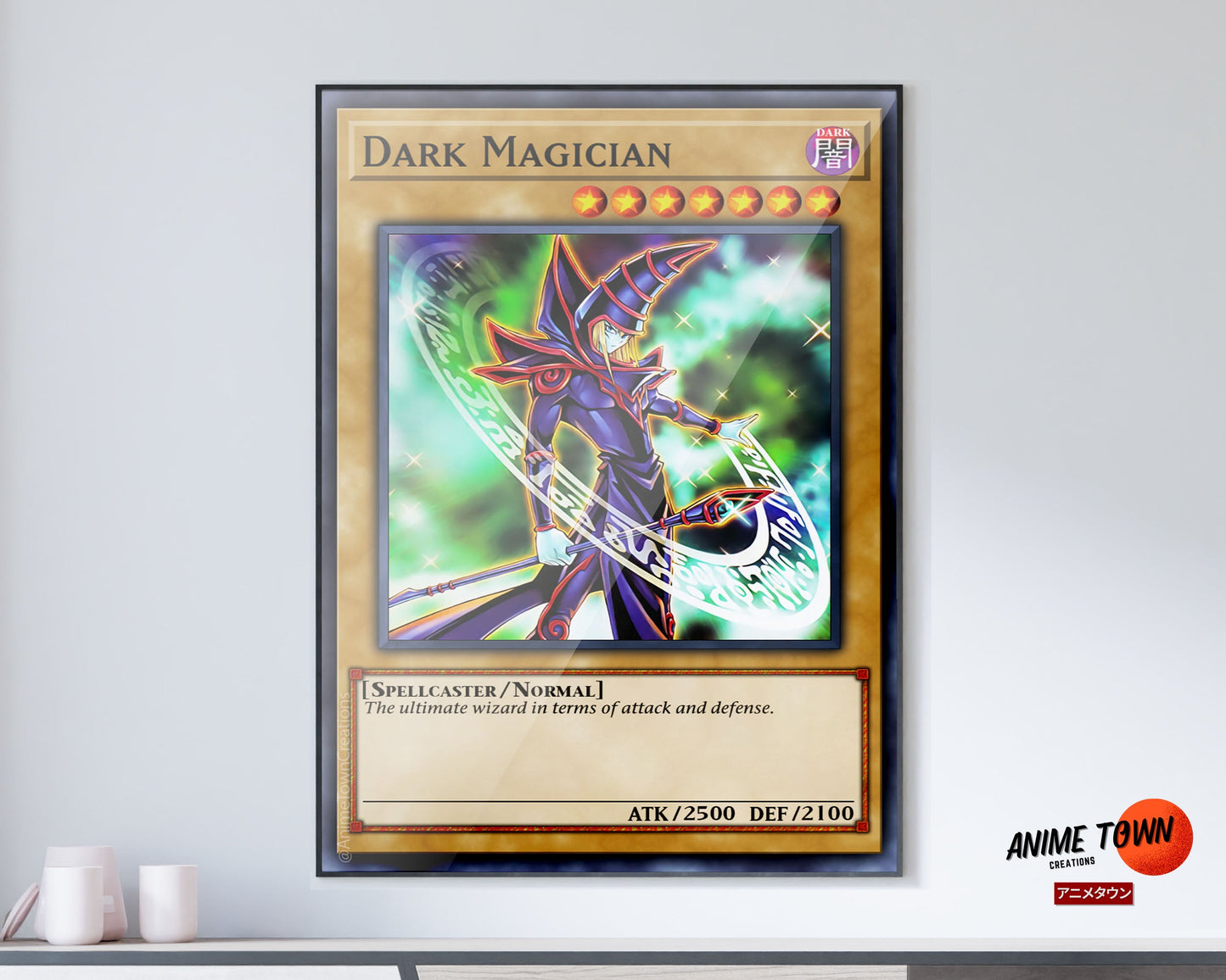 Anime Town Creations Poster Yugioh Dark Magician 1st Edition Card 11" x 17" Home Goods - Anime Yu-Gi-Oh Poster