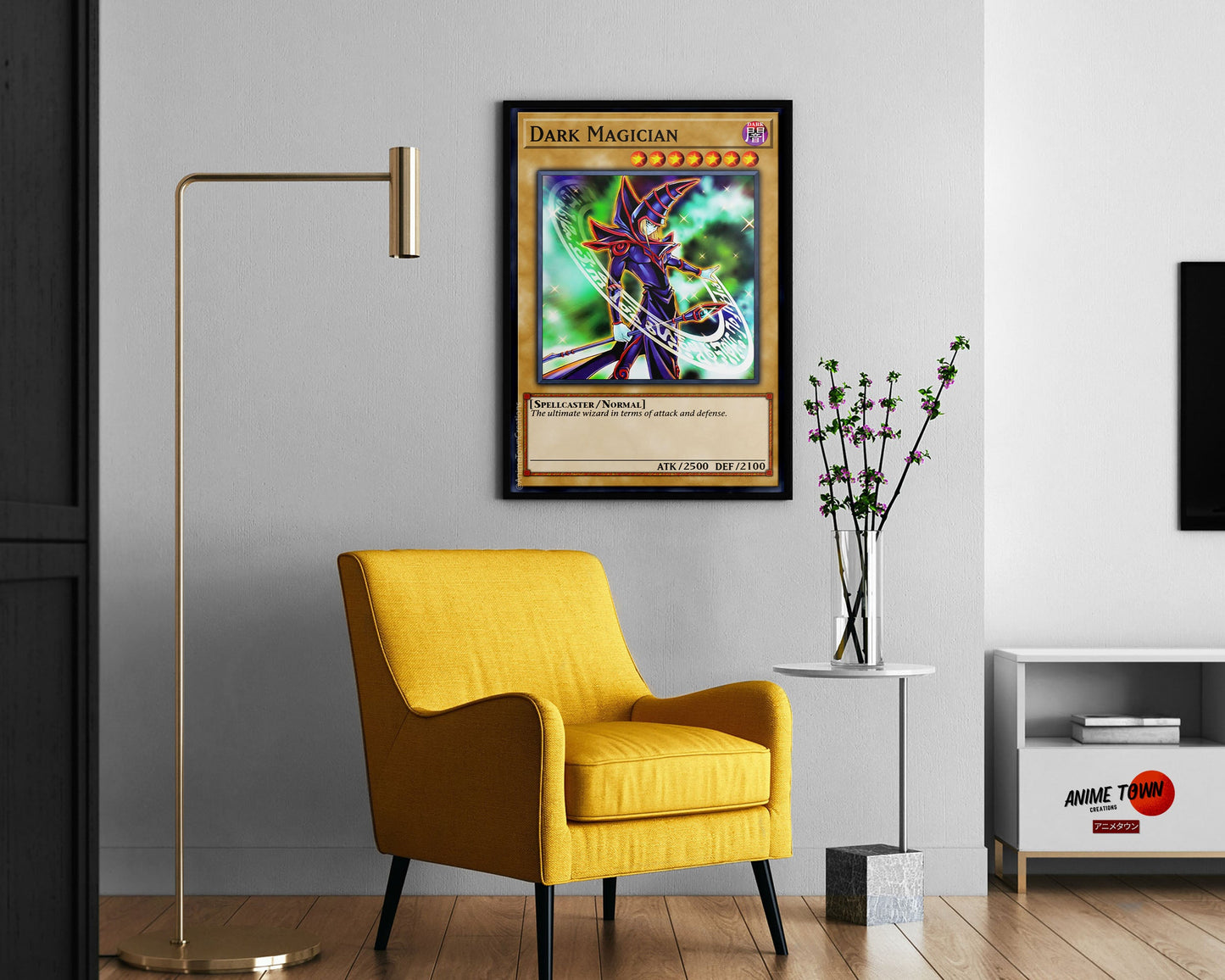 Anime Town Creations Poster Yugioh Dark Magician 1st Edition Card 11" x 17" Home Goods - Anime Yu-Gi-Oh Poster