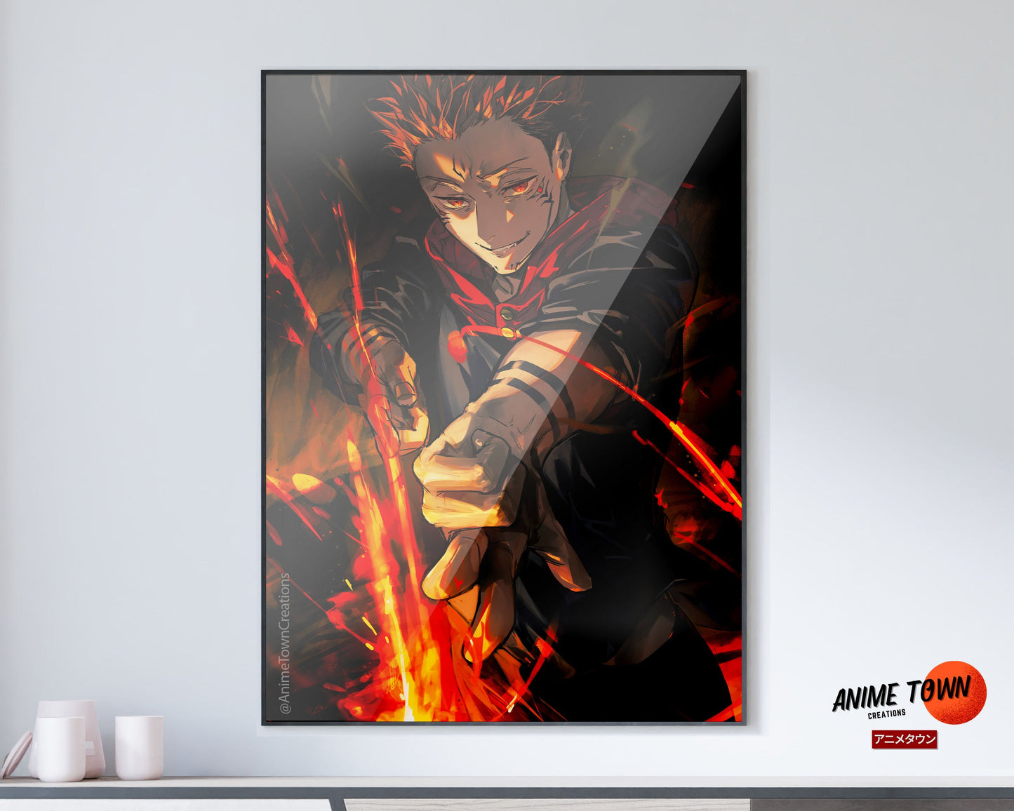 Anime Town Creations Poster Jujutsu Kaisen Sukuna Flame Arrow Fuga 11" x 17" Home Goods - Anime Jujutsu Kaisen Poster