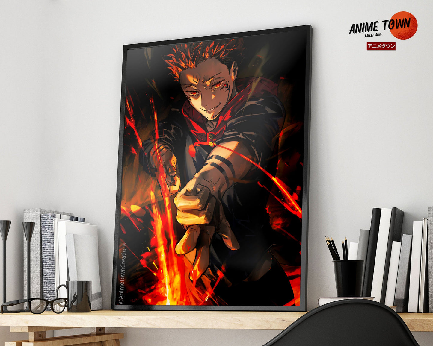 Anime Town Creations Poster Jujutsu Kaisen Sukuna Flame Arrow Fuga 5" x 7" Home Goods - Anime Jujutsu Kaisen Poster