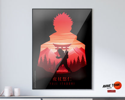 Anime Town Creations Poster Jujutsu Kaisen Itadori Yuji Minimalist 11" x 17" Home Goods - Anime Jujutsu Kaisen Poster