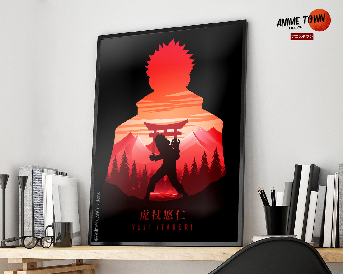 Anime Town Creations Poster Jujutsu Kaisen Itadori Yuji Minimalist 5" x 7" Home Goods - Anime Jujutsu Kaisen Poster