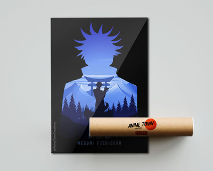 Anime Town Creations Poster Jujutsu Kaisen Megumi Fushiguro Minimalist 5" x 7" Home Goods - Anime Jujutsu Kaisen Poster