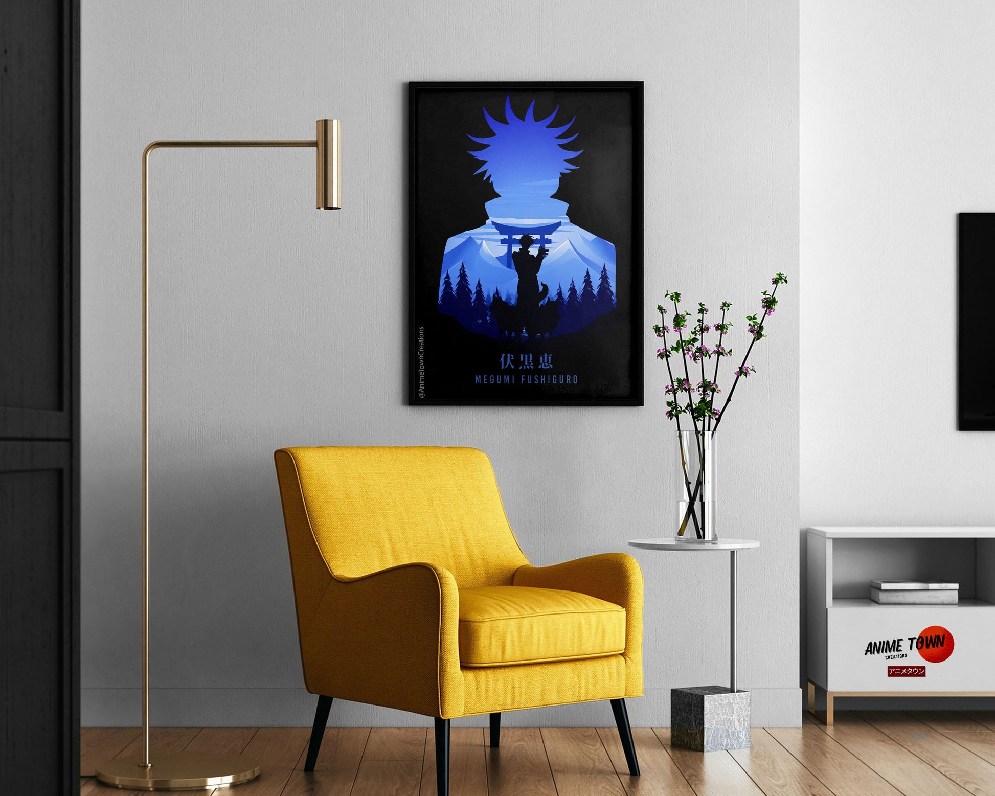 Anime Town Creations Poster Jujutsu Kaisen Megumi Fushiguro Minimalist 11" x 17" Home Goods - Anime Jujutsu Kaisen Poster