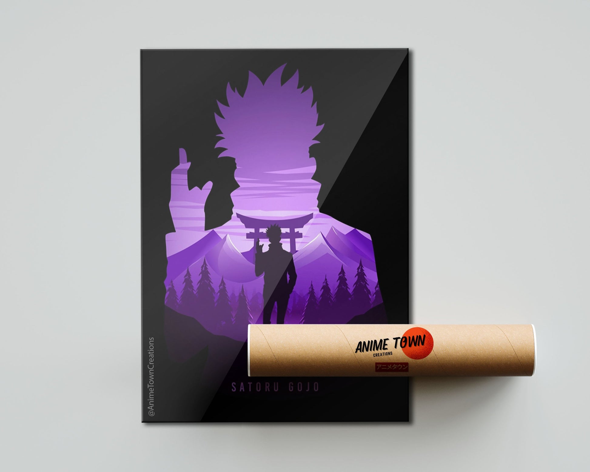 Anime Town Creations Poster Jujutsu Kaisen Satoru Gojo Minimalist 5" x 7" Home Goods - Anime Jujutsu Kaisen Poster