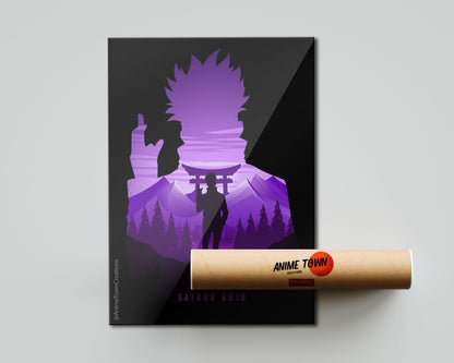 Anime Town Creations Poster Jujutsu Kaisen Satoru Gojo Minimalist 5" x 7" Home Goods - Anime Jujutsu Kaisen Poster