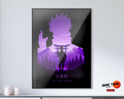 Anime Town Creations Poster Jujutsu Kaisen Satoru Gojo Minimalist 11" x 17" Home Goods - Anime Jujutsu Kaisen Poster