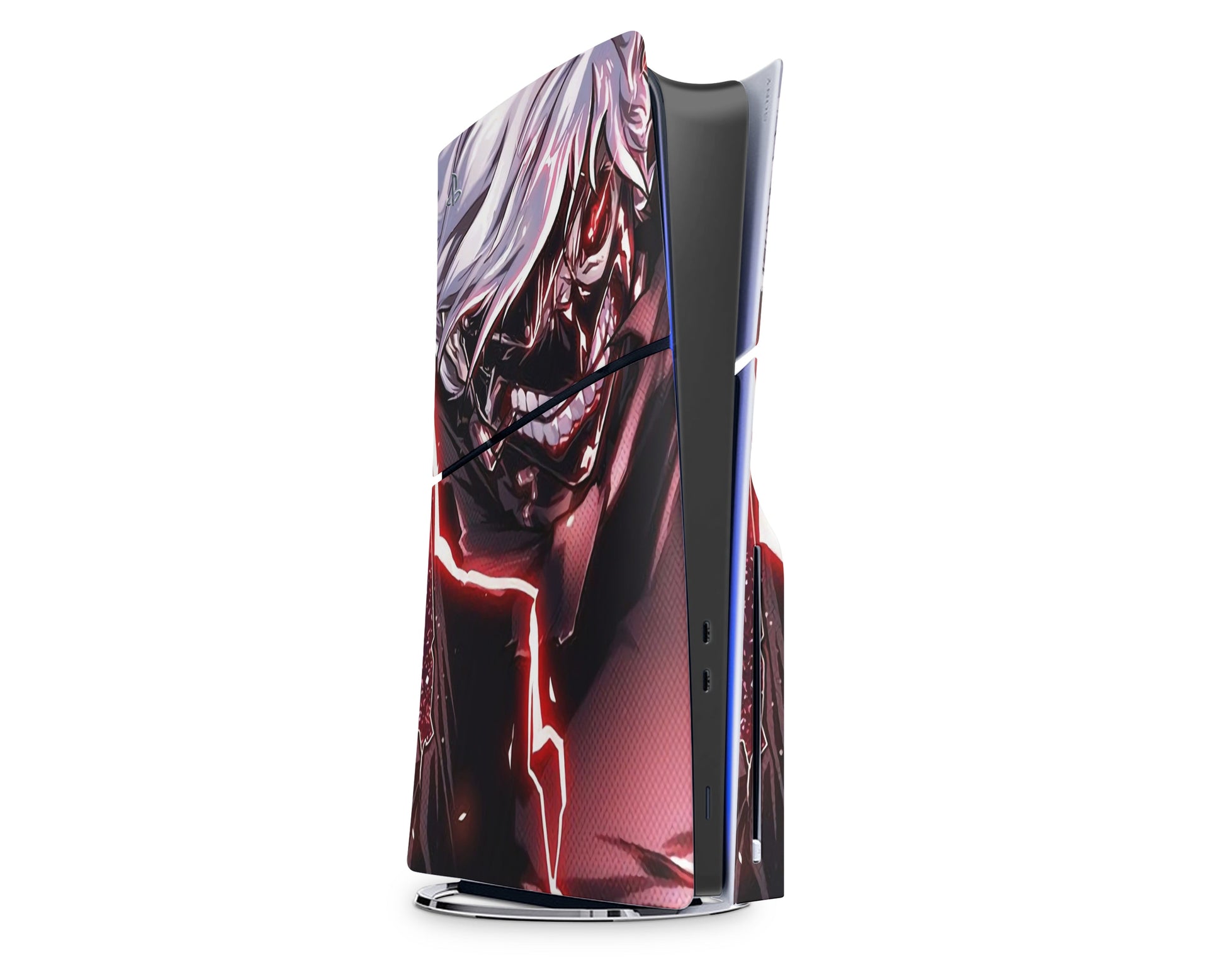 Anime Town Creations PS5 Slim Tokyo Ghoul Ken Kaneki Lightning PS5 Slim Skins - Anime Tokyo Ghoul PS5 Slim Skin