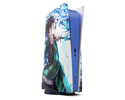 PlayStation PS5 Demon Slayer Tanjiro Water Style PS5 Skins - Anime Demon Slayer Skin