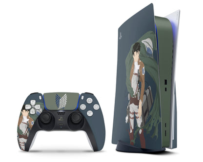 Anime Town Creations PS5 Attack on Titan Levi Ackerman Minimalistic PS5 Skins - Anime Attack on Titan PS5 Skin