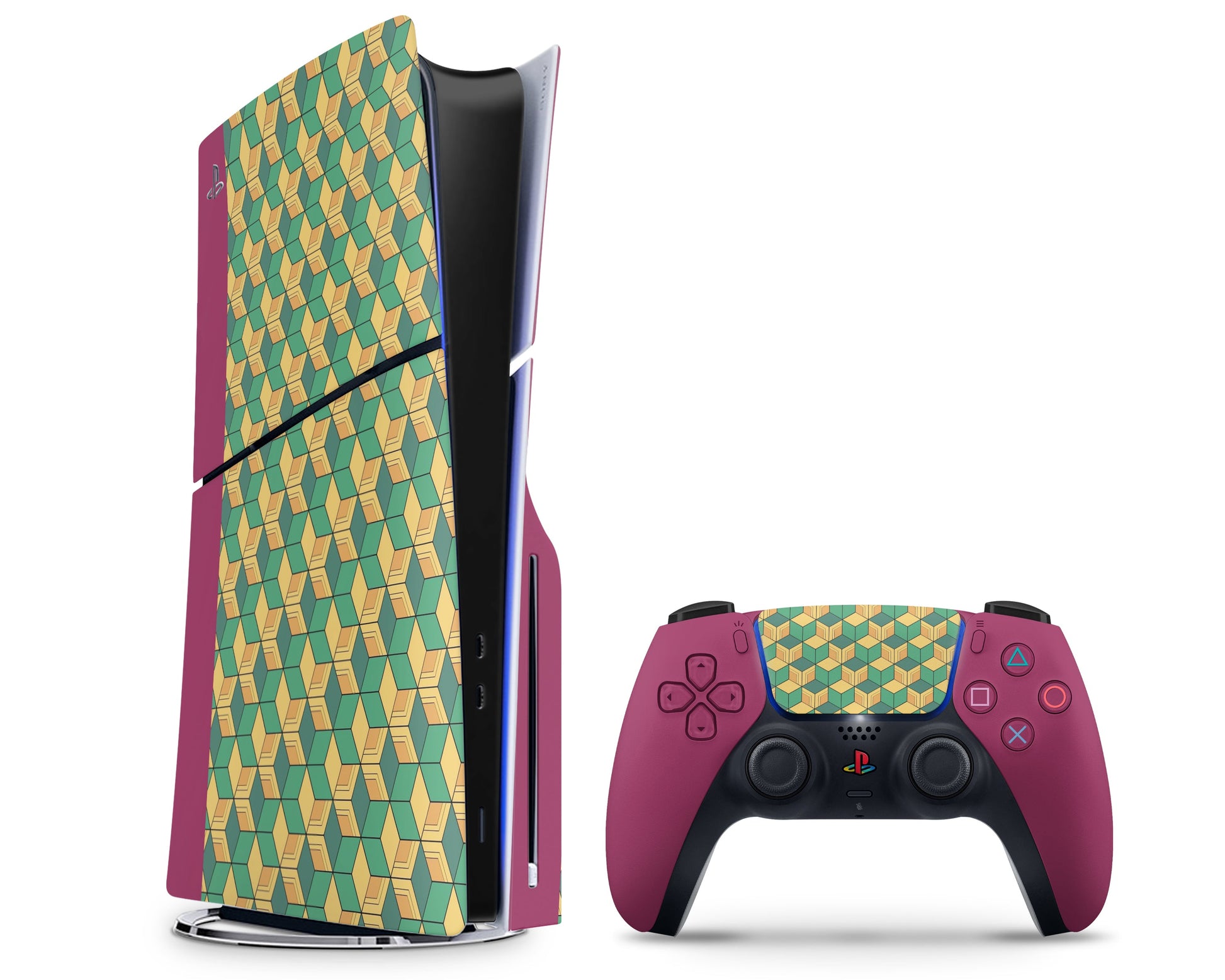 Anime Town Creations PS5 Slim Demon Slayer Giyu Tomioka Pattern PS5 Slim Skins - Anime Demon Slayer PS5 Slim Skin