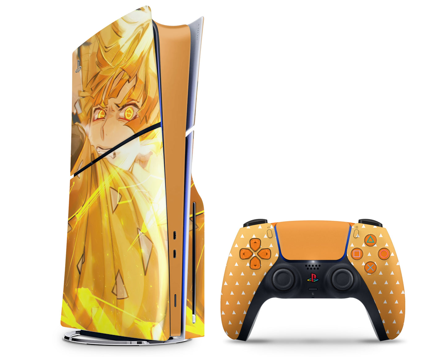 Anime Town Creations PS5 Slim Demon Slayer Zenitsu PS5 Slim Skins - Anime Demon Slayer PS5 Slim Skin