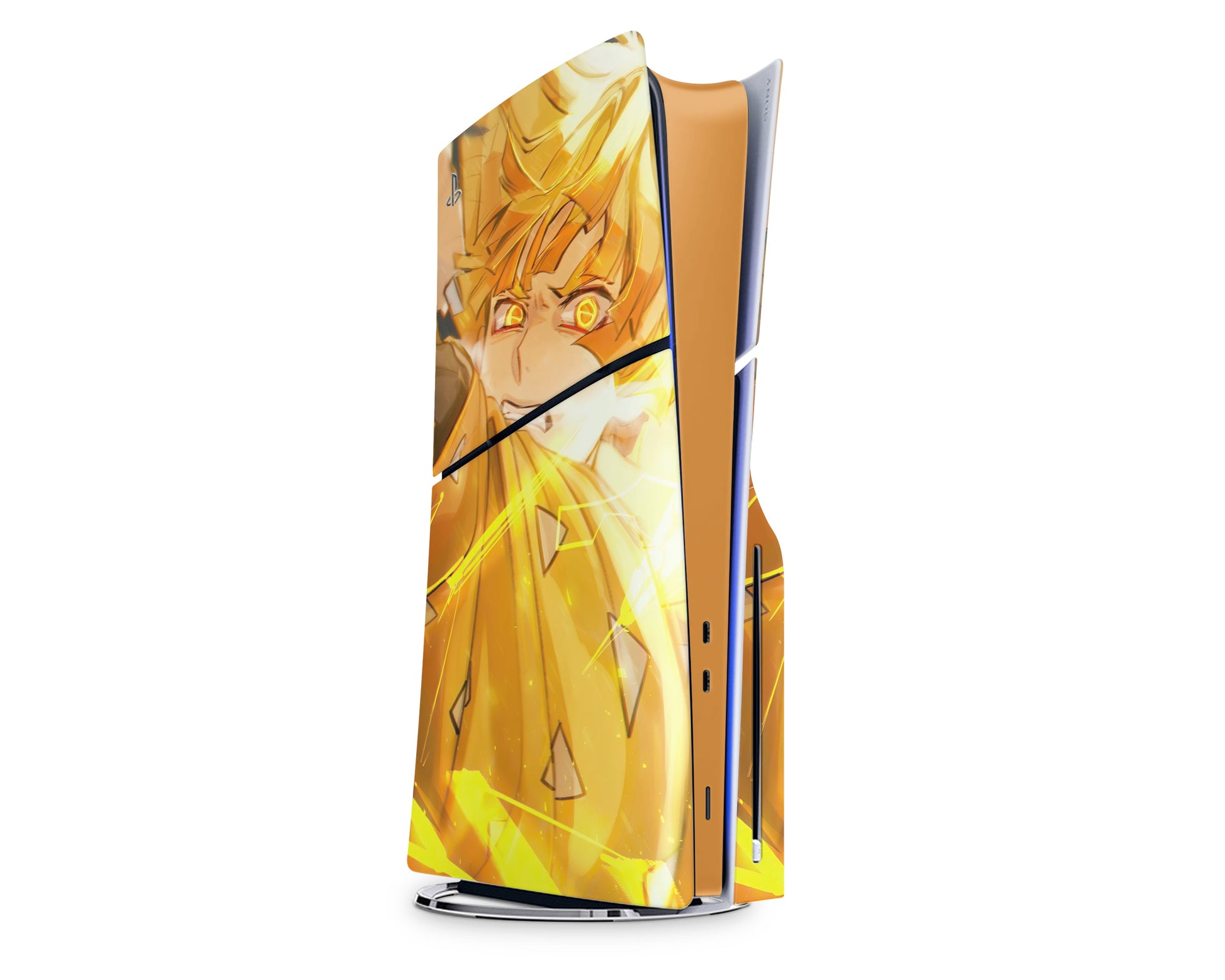 Anime Town Creations PS5 Slim Demon Slayer Zenitsu PS5 Slim Skins - Anime Demon Slayer PS5 Slim Skin