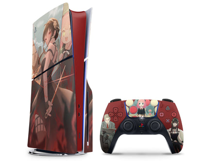 Anime Town Creations PS5 Slim Spy x Family Forger Fam PS5 Slim Skins - Anime Spy x Family PS5 Slim Skin