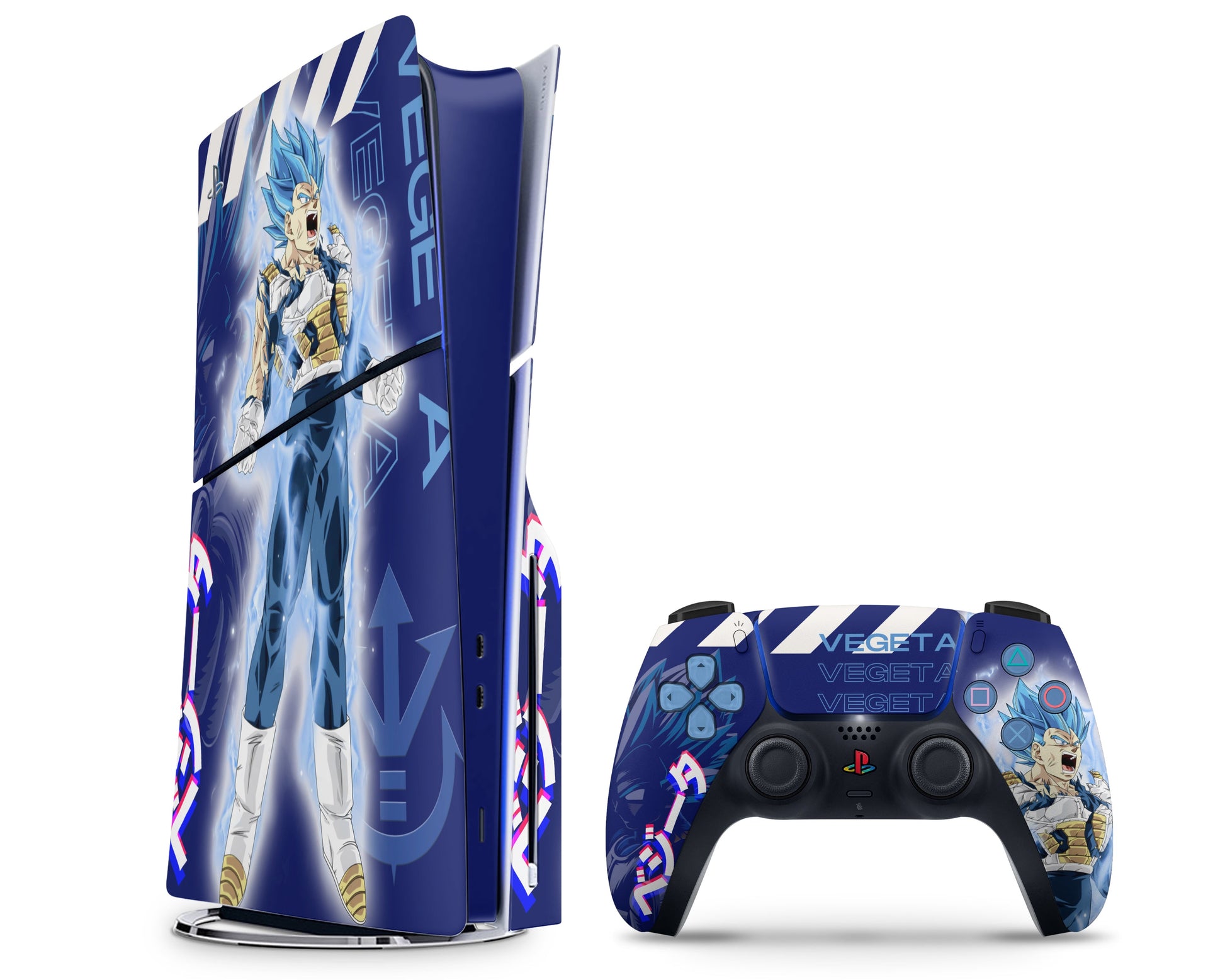 Anime Town Creations PS5 Slim Dragon Ball Vegeta Hype PS5 Slim Skins - Anime Dragon Ball PS5 Slim Skin