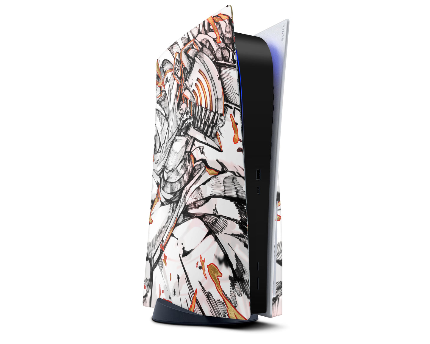 Anime Town Creations PS5 Chainsaw Man Denji Black and White PS5 Skins - Anime Chainsaw Man PS5 Skin