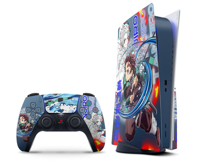 Anime Town Creations PS5 Demon Slayer Tanjiro Hype PS5 Skins - Anime Demon Slayer PS5 Skin