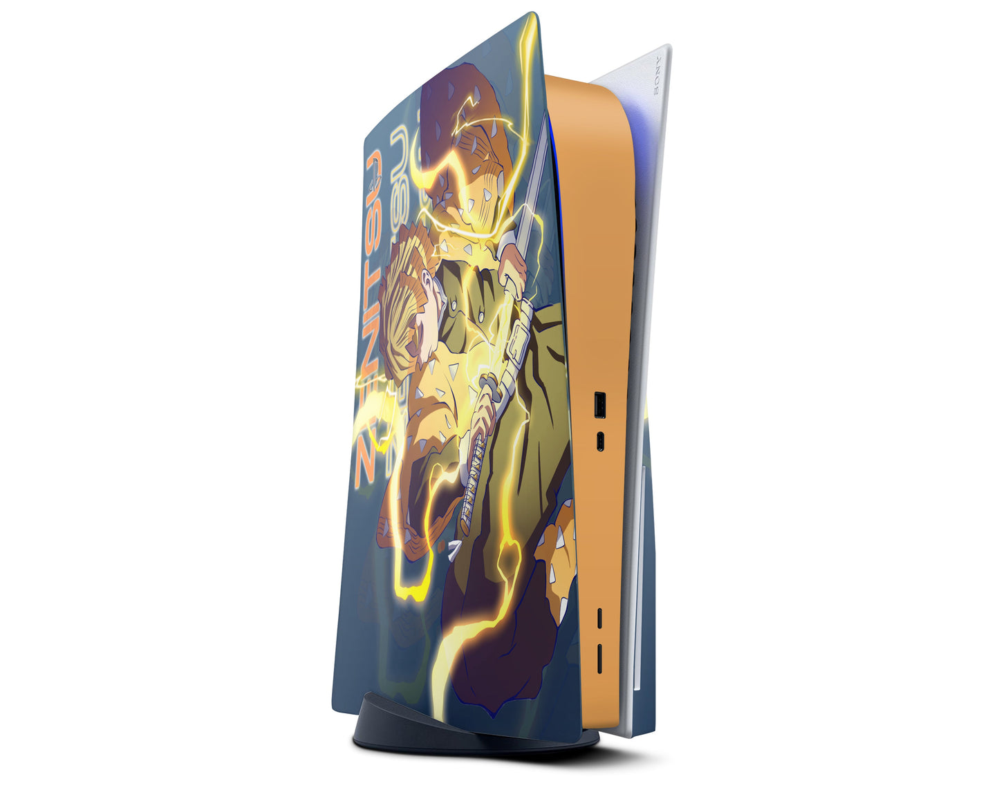 Anime Town Creations PS5 Demon Slayer Zenitsu Hype PS5 Skins - Anime Demon Slayer PS5 Skin