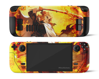 Anime Town Creations Steam Deck Demon Slayer Rengoku Flame Hashira Vinyl only Skins - Anime Demon Slayer Steam Deck Skin