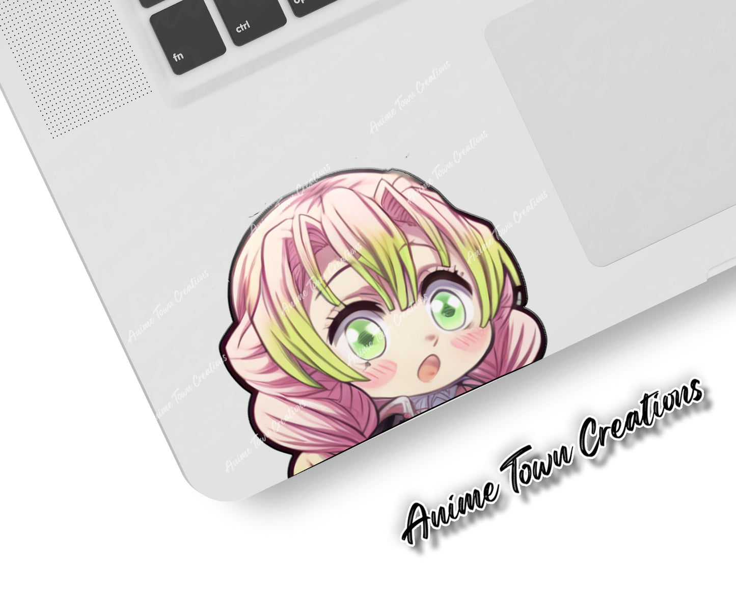 Anime Town Creations Sticker Demon Slayer Mitsuri Kanroji Chibi Peeker 5" Accessories - Anime Demon Slayer Sticker