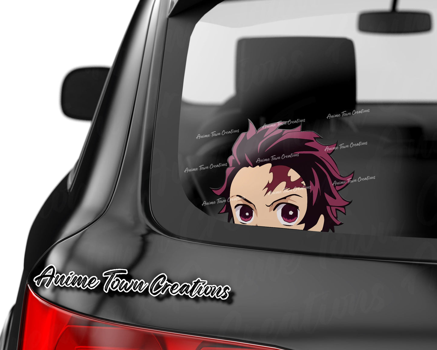 Anime Town Creations Sticker Demon Slayer Tanjiro Peeker 8" Accessories - Anime Demon Slayer Sticker