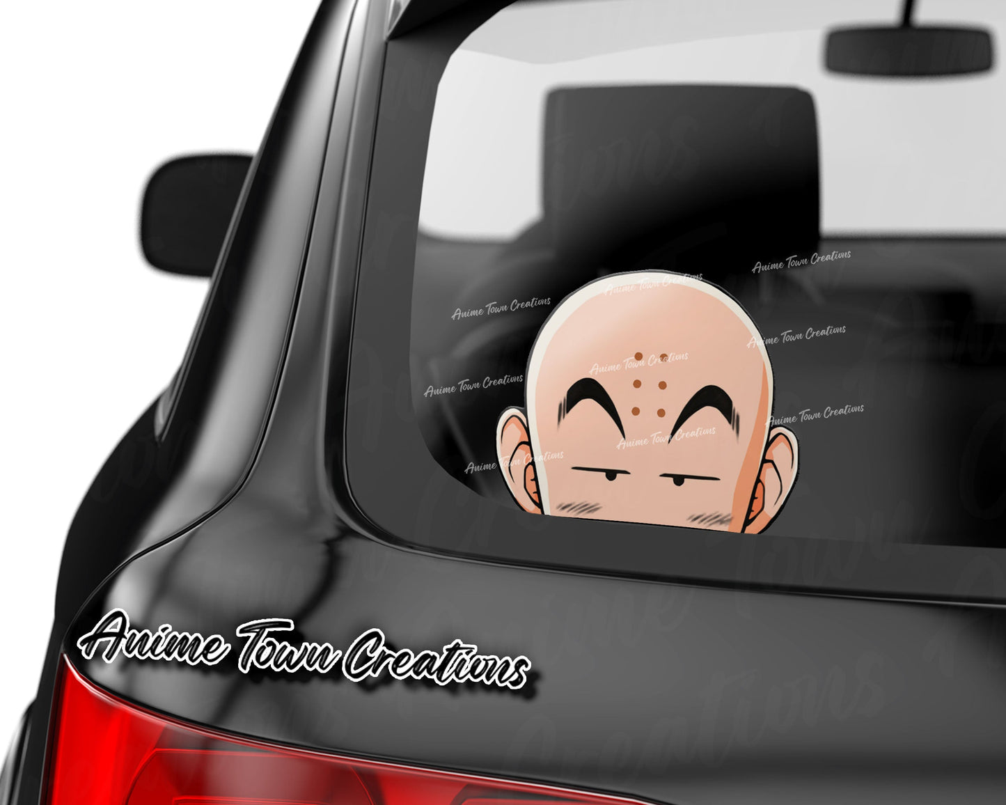 Anime Town Creations Sticker Dragon Ball Krillin Peeker 8" Accessories - Anime Dragon Ball Sticker