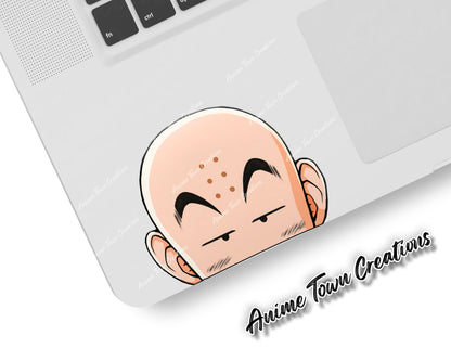 Anime Town Creations Sticker Dragon Ball Krillin Peeker 5" Accessories - Anime Dragon Ball Sticker