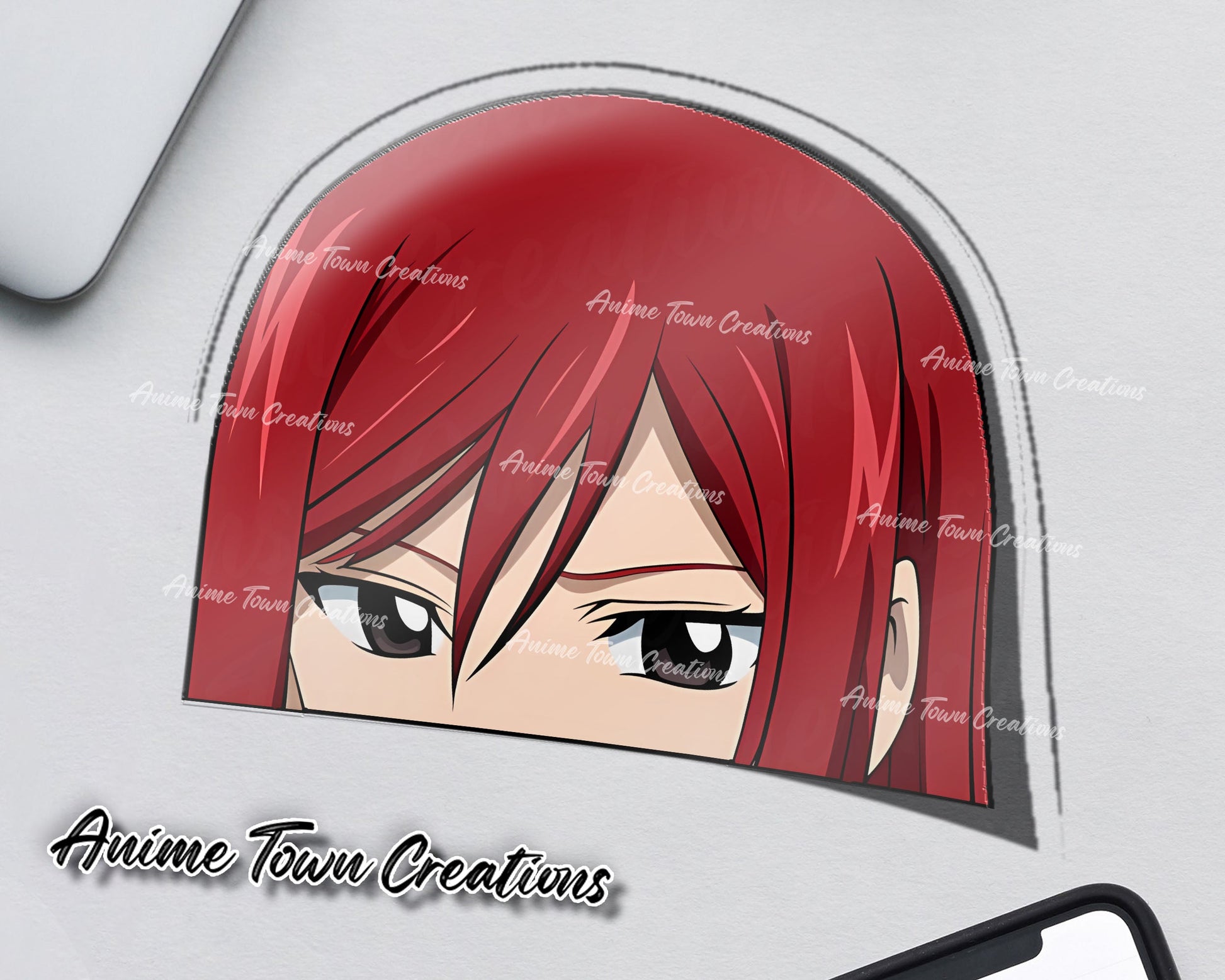 Fairy Tail Ezra Scarlet Peeker Sticker Sticker – Anime Town Creations