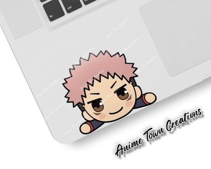 Anime Town Creations Sticker Jujutsu Kaisen Itadori Head 5" Accessories - Anime Jujutsu Kaisen Sticker