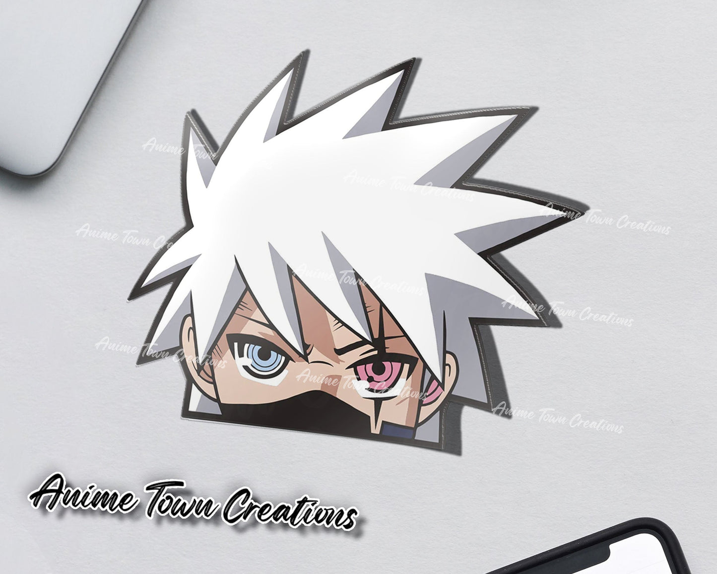 Anime Town Creations Sticker Kakashi Hatake Chibi Peeker 5" Accessories - Anime Naruto Sticker