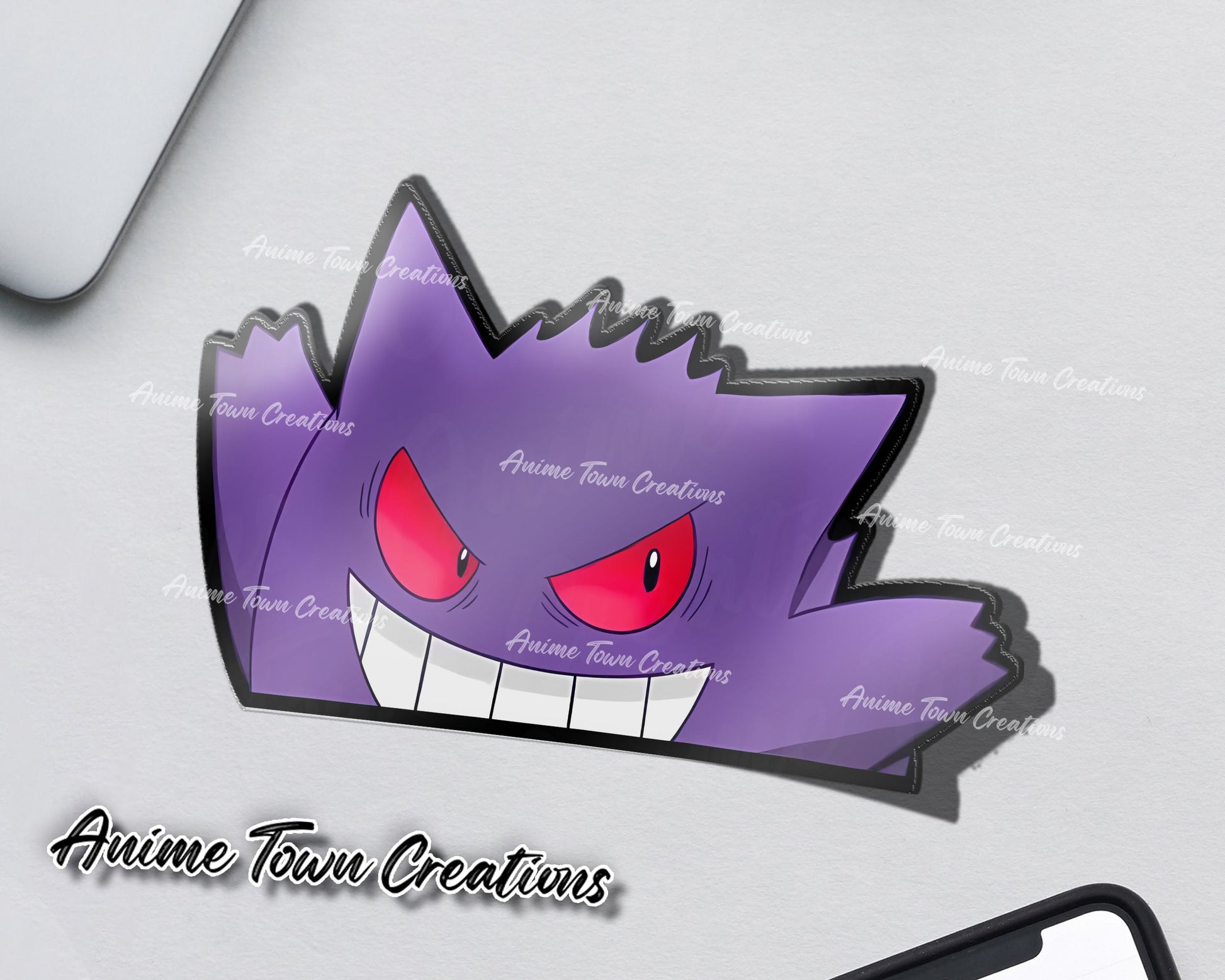 Pokemon Gengar Peeker Sticker Sticker – Anime Town Creations