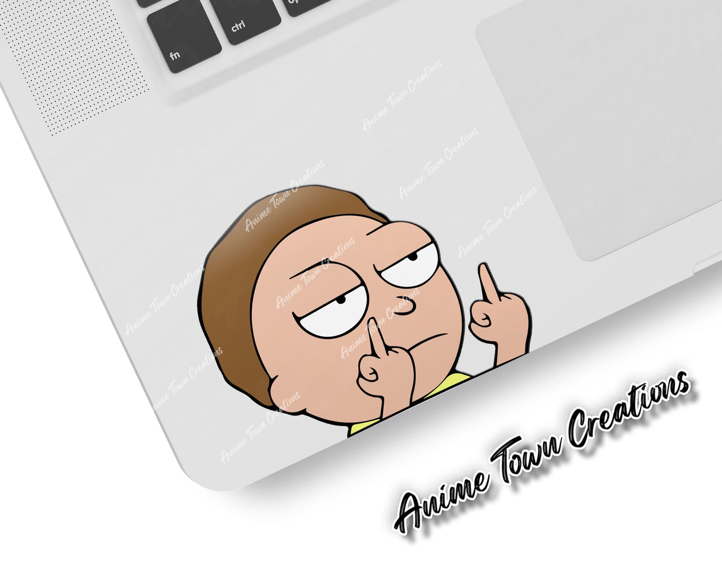 Anime Town Creations Sticker Rick And Morty Middle Finger Morty 5" Accessories - Anime Rick and Morty Sticker